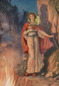 Sigyn, fra "The Doom of Loki and his Children" (farvelitografi)
