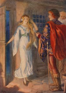 Sir Huldbrand og Undine, fra "Undine" (farvelitografi)