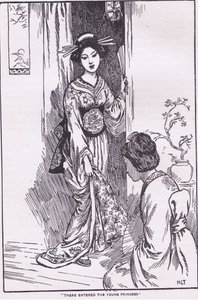 Der kom den unge prinsesse (fra Skålbærende prinsesse) (litografi) af Harry George Theaker