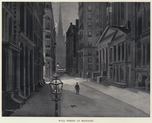 Wall Street ved midnat (litografi) af Harry Grant Dart