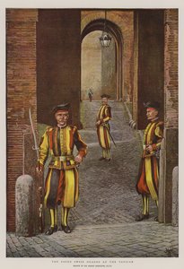 Pavens schweiziske vagt ved Vatikanet (chromolitho)