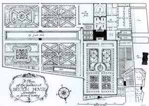 A Plan of the Gardens at Belton House, Lincolnshire, som tidligere eksisterende, ca. 1900 af Harry Inigo Triggs
