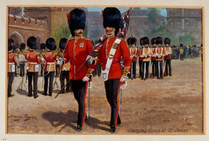 Coldstream Guards skiftende vagt ved St James, 1905 ca