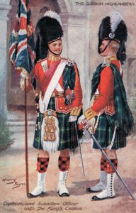 Gordon Highlanders, kaptajn og subaltern officer, med King