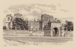 Hardwick Hall, Derbyshire (farve litho) af Harry Percy Clifford