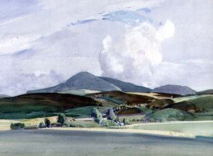 Bjergudsigt (akvarel)
