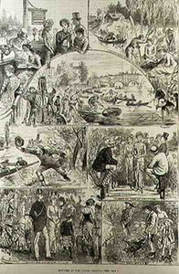 Skitser ved Henley Regatta, fra The Illustrated London News, 7. februar 1881 af Harry after Furniss