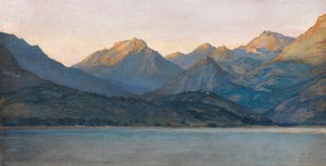 Aften, Alpes-Maritimes fra Cap-Martin (olie på lærredsplade)