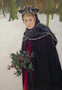 Vinter - Portræt af en pige i et vinterlandskab