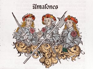 Amazoner i "Liber Chronicarum" af Hartmann Schedel trykt i Nürnberg i 1493. af Hartmann Schedel
