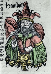 Portræt af Hannibal eller Annibal Barca (247 f.Kr. - 183 f.Kr.), karthagisk general og statsmand. Xylografi af "" Chronicles of Nürnberg"" af Hartmann Schedel af Hartmann Schedel