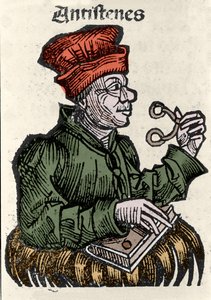 Den græske filosof Antisthene (444-365 f.Kr.). Xylografi af "" Chronicles of Nürnberg"" af Hartmann Schedel af Hartmann Schedel