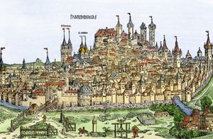 Udsigt over byen Nürnberg, Tyskland