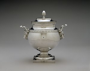 sukkerskål, ca. 1810-1835 (sølv) af Harvey Lewis