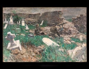 Machine Gun Emplacement, ca. 1918 (olie på lærred)