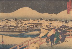 Natteudsigt over Yamato-tehuset..., midten af det 19. århundrede.