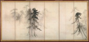 ""fyr"" Blæk på papir af Tohaku Hasegawa (1539-1610) 1500-tallet Dim 156x356 cm Japan Tokyo National Museum