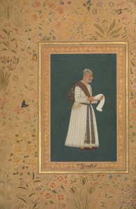 Portræt af Mulla Muhammad Khan Vali fra Bijapur, Folio fra Shah Jahan Album, recto: ca. 1620