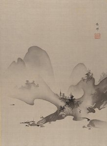 Sø og bjerge, ca. 1885-89. af Hashimoto Gaho