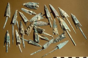 Pilespidser fundet i citadellet i Jerusalem (metal) af Hasmonean