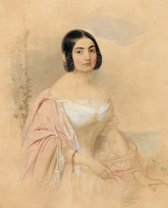 Portræt af grevinde Marie von Tattenbach, født von Lion, 1840.