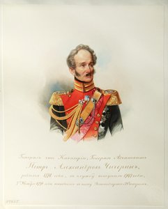 Portræt af general Pyotr Alexandrovich Chicherin fra albummet af de kejserlige hestevagter, 1846-1849 af Hau