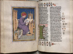 Evangeliebog med evangelistportrætter: Dekoreret initial