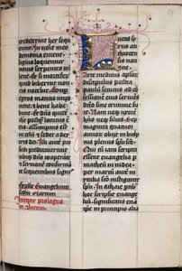 Evangeliebog med evangelistportrætter: Dekoreret initial
