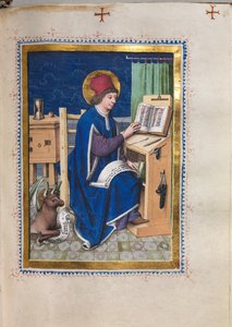 Evangeliebog med evangelistportrætter: Sankt Lukas, 1480-1500.