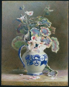 Geraniums in a China Jug, 1875 (wc, gouache på papir) af Hector Caffieri