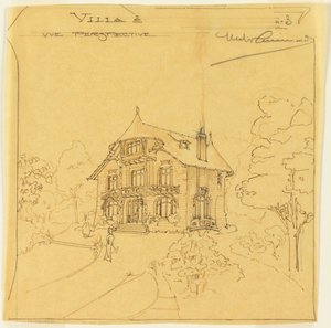 Perspektiv Visning af en villa af Hector Guimard