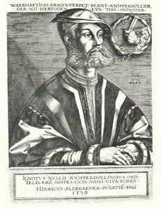 Bernhard Knipperdolling, tysk anabaptistleder og en af lederne af Munster-oprøret 1534-1535 (gravering) af Heinrich (after) Aldegrever