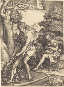 Adam og Eva på arbejde, 1540. af Heinrich Aldegrever