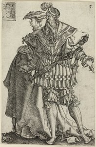 Dansepar, tallerken fem fra The Large Wedding-Dancers af Heinrich Aldegrever