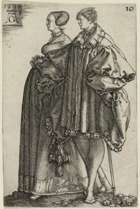 Dansepar, tallerken ti fra The Large Wedding-Dancers af Heinrich Aldegrever