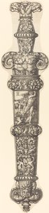 Design til en dolkskede med Kain og Abel, 1539. af Heinrich Aldegrever