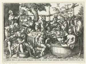 Den rige mands fest Lignelse om Lazarus og den rige mand (serietitel) af Heinrich Aldegrever