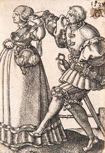 Fra serien The Small Wedding Dancers, 1538. af Heinrich Aldegrever