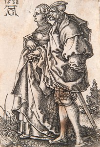 Fra serien The Small Wedding Dancers, 1538. af Heinrich Aldegrever