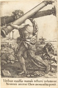 Hercules bærer Gazas to søjler af Heinrich Aldegrever