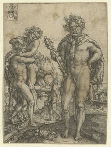 Herkules besejrer Antaeus Labours of Hercules (serietitel) af Heinrich Aldegrever
