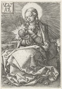 Madonna med barn ved brystet af Heinrich Aldegrever