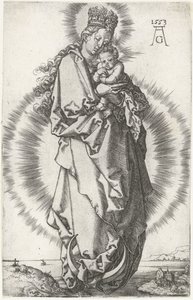 Madonna og barn på halvmåne af Heinrich Aldegrever
