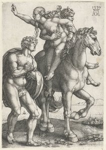 Bortførelse af en kvinde af en satyr af Heinrich Aldegrever