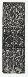 Ornamentdesign med fisk, 1552. af Heinrich Aldegrever
