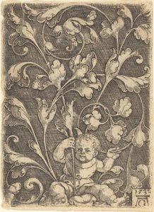 Rullepryd med siddende barn, 1532. af Heinrich Aldegrever