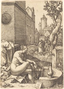 Susanna overrasket af de to ældste, 1555. af Heinrich Aldegrever