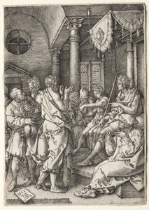 Historien om Susanna: Daniel krydsforhører de ældste. af Heinrich Aldegrever