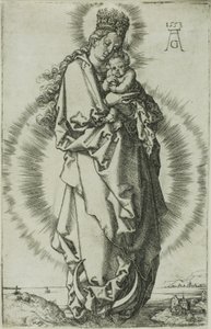 Jomfruen og barnet på en halvmåne af Heinrich Aldegrever