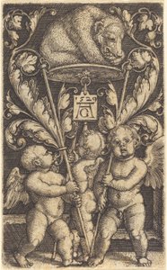 Tre amoriner og en bjørn, 1529. af Heinrich Aldegrever